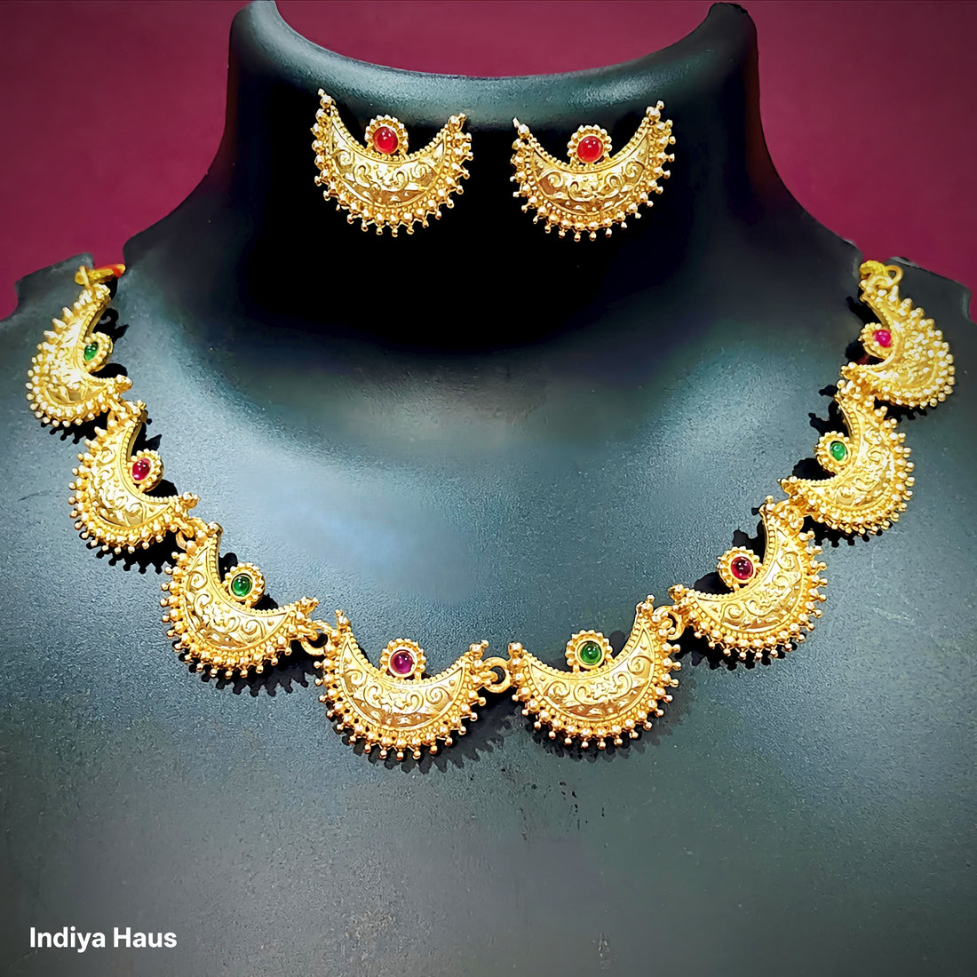 Crescent Motif Gold-Toned Choker