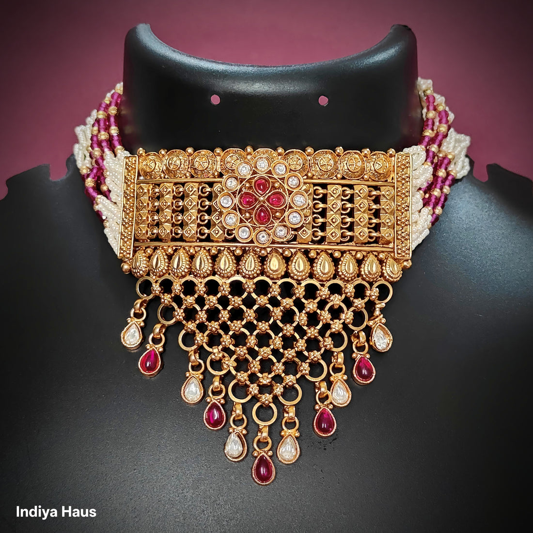Kundan Choker with Bead Tassels