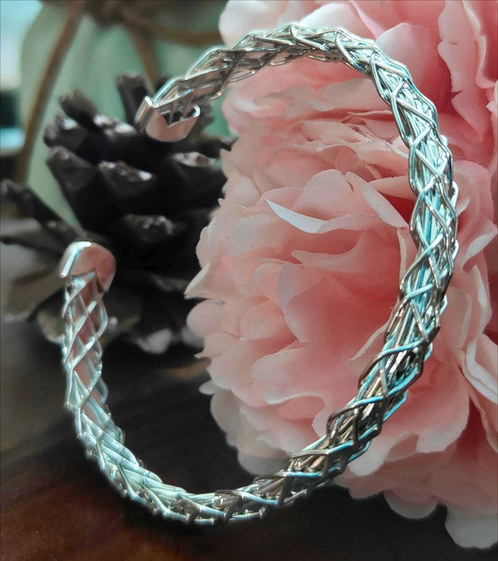 Braided Silver Cuff Bracelet