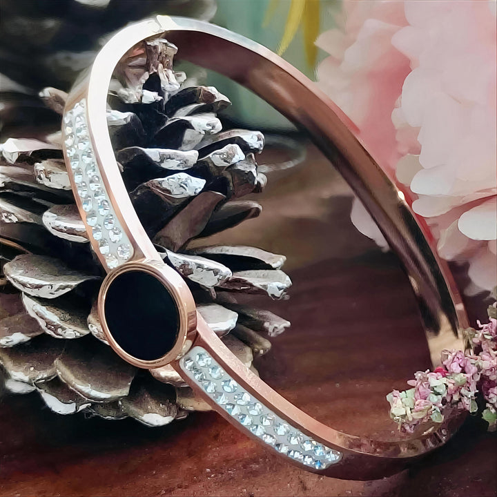 Sleek Rose Gold & Black Bracelet