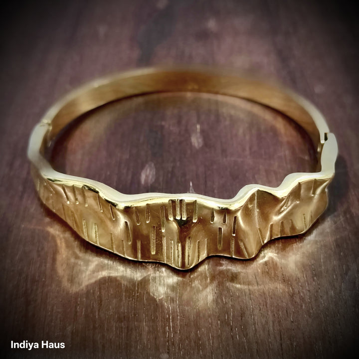 Textured Abstract Gold Bracelet
