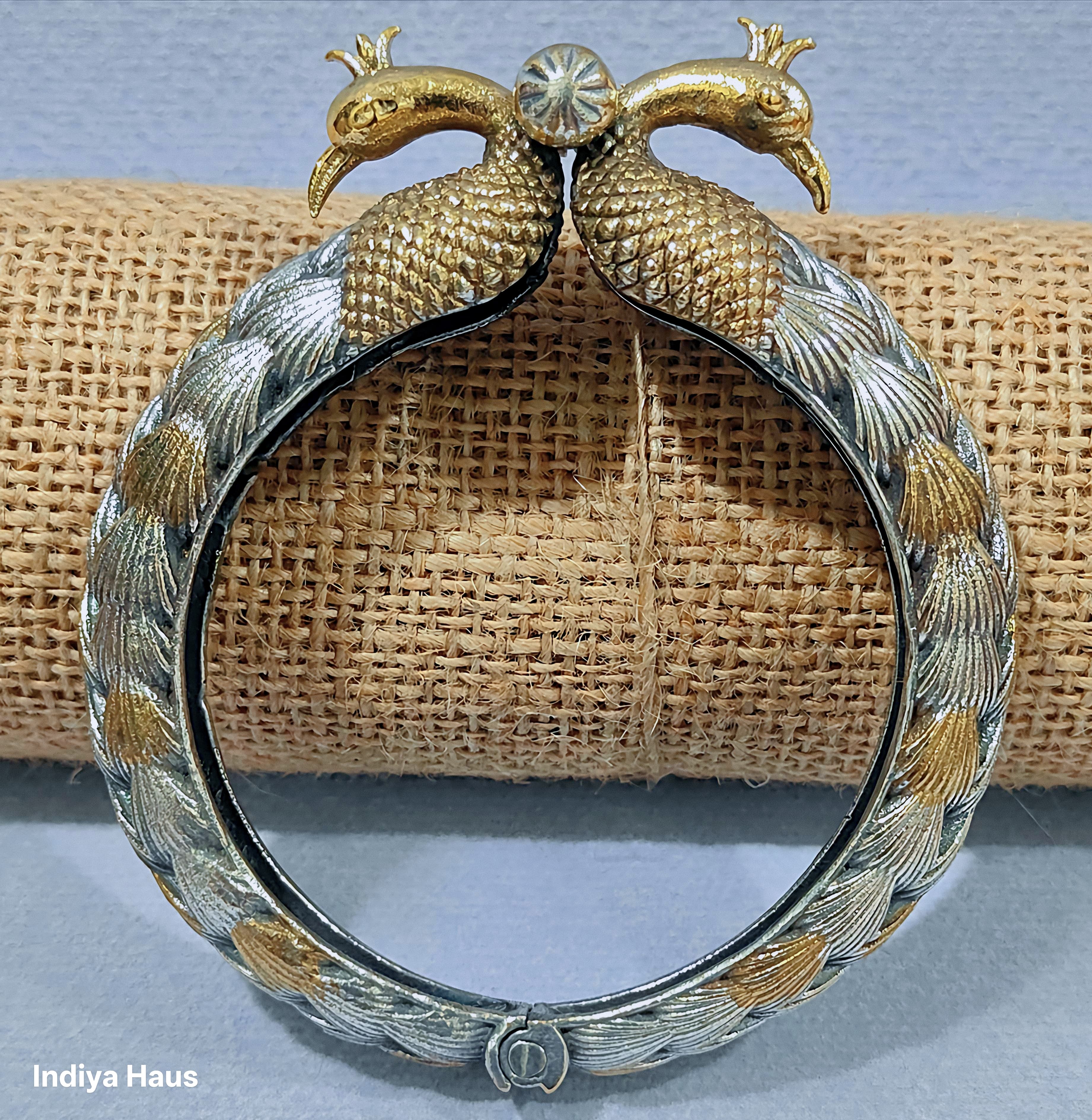 Dual Peacock Cuff Bracelet