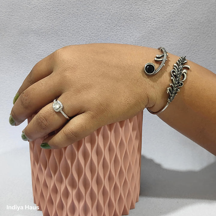 Ornate Feather Cuff Bracelet