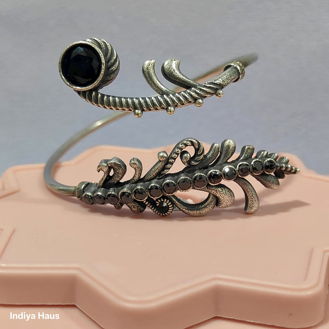 Ornate Feather Cuff Bracelet