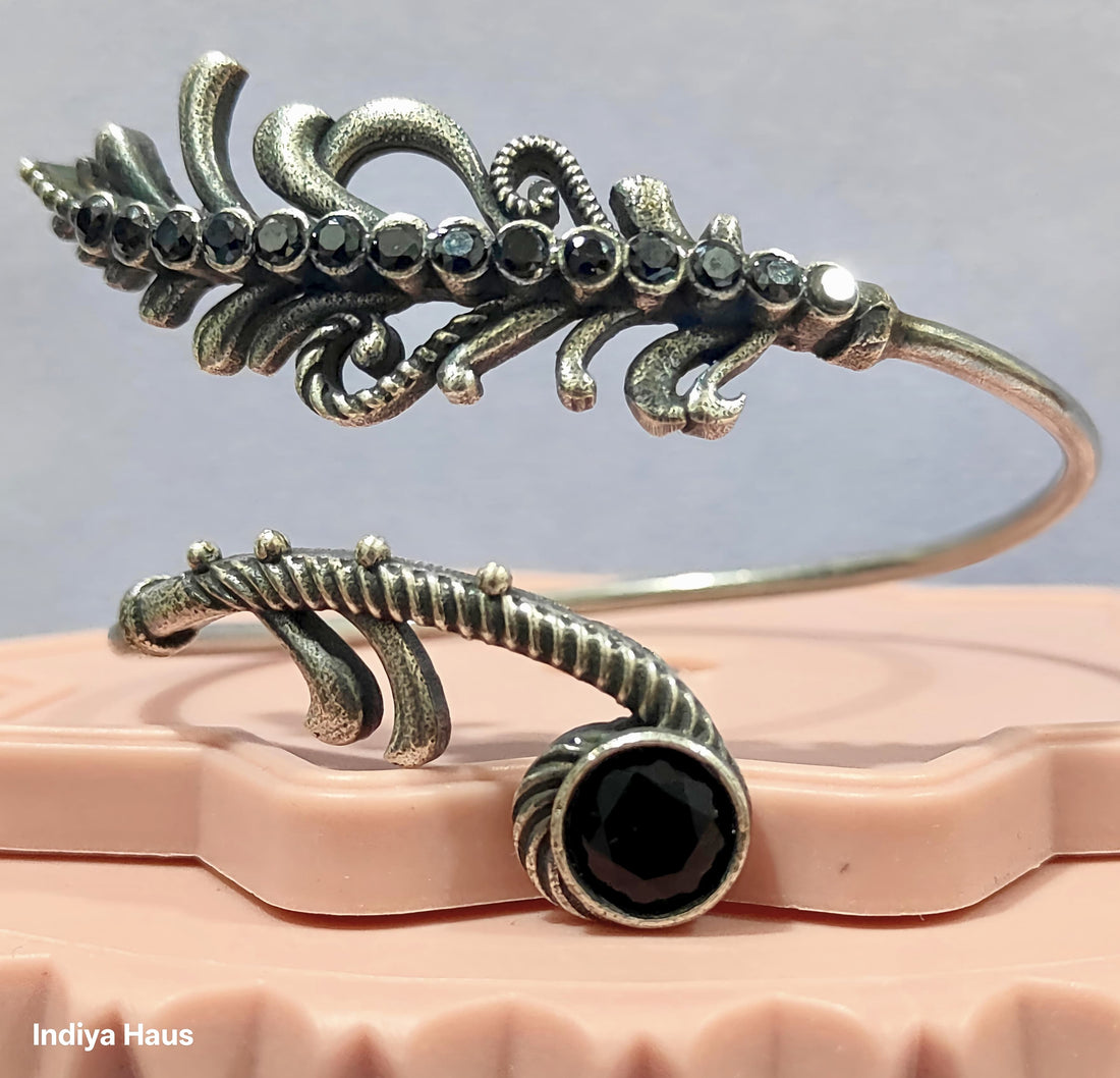 Ornate Feather Cuff Bracelet
