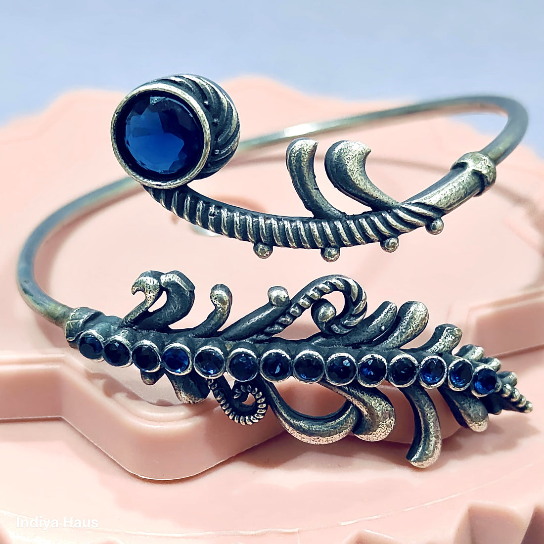 Ornate Feather Cuff Bracelet