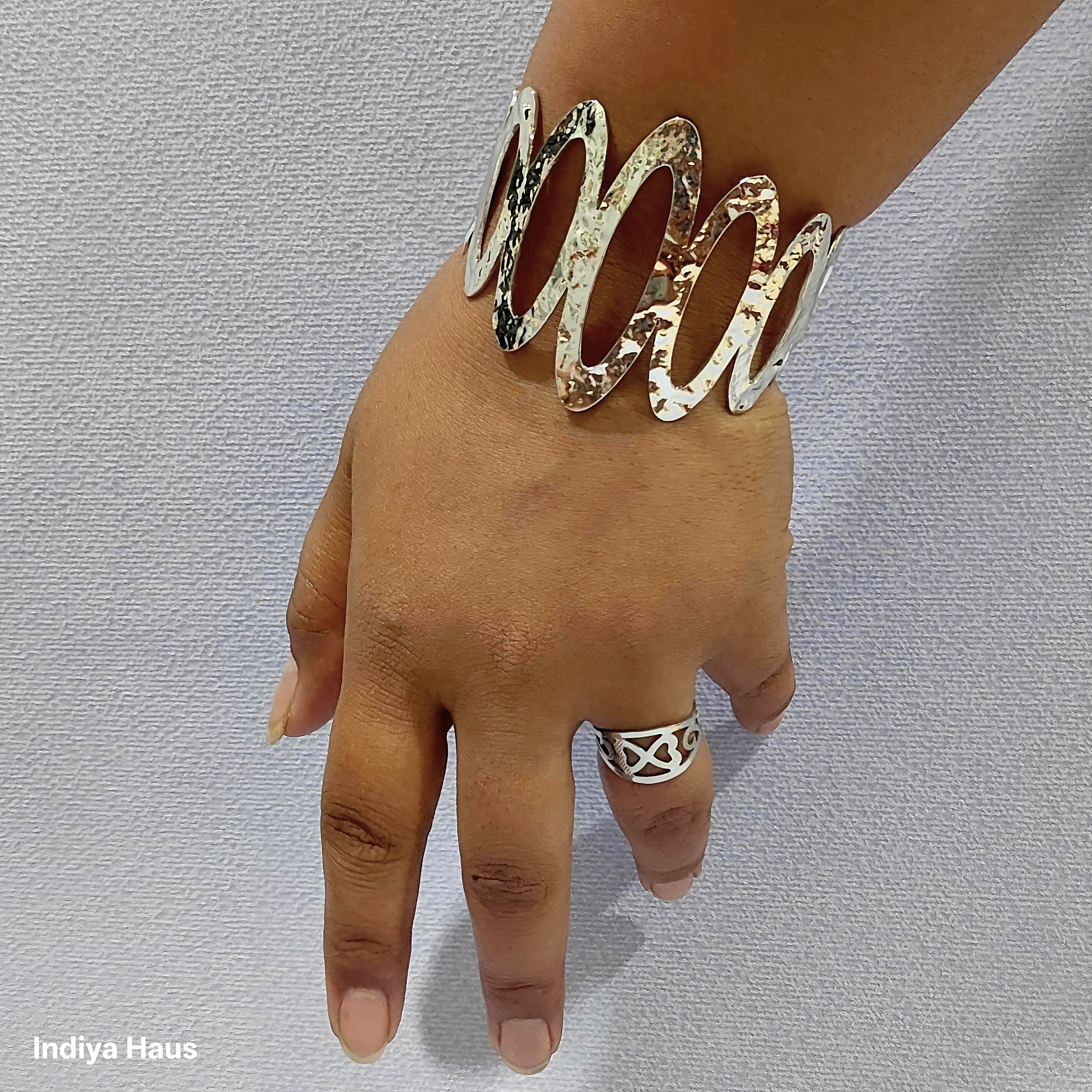 Textured Cut-out Cuff Bracelet