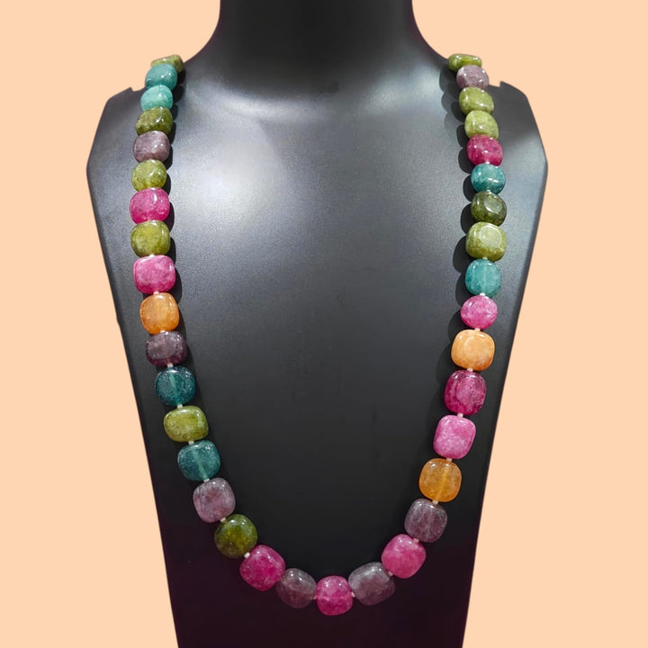 Multicolored Tumbled Stone Necklace