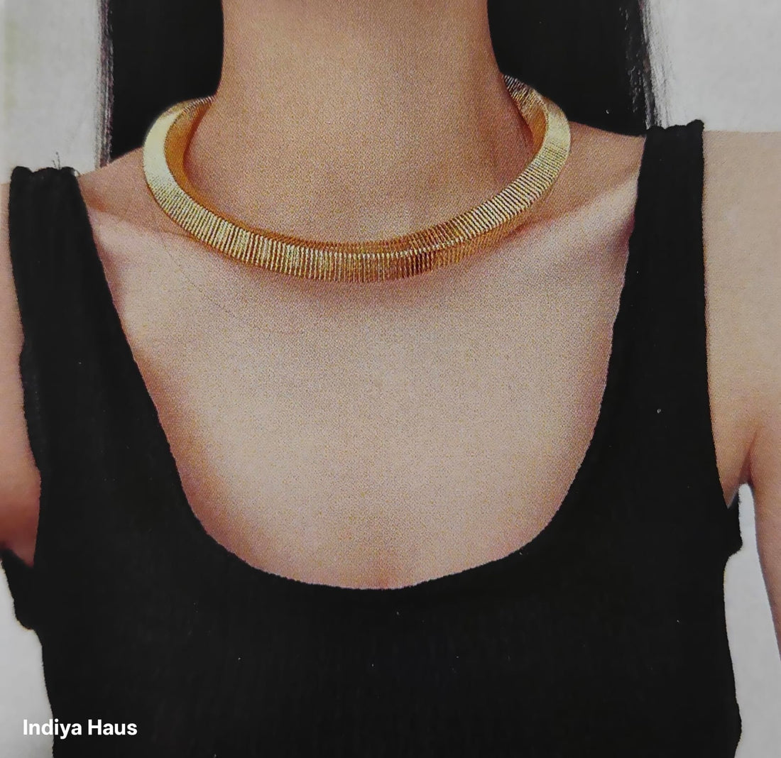 Gold Coil Statement Necklace
