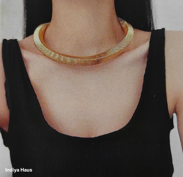 Gold Coil Statement Necklace