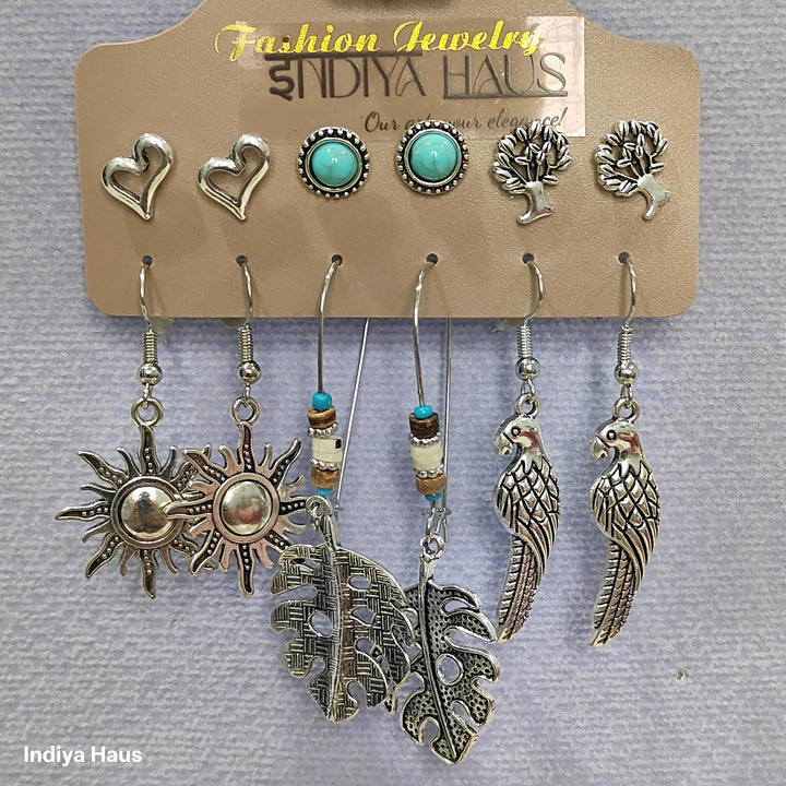 Eclectic Silver & Turquoise Earring Collection
