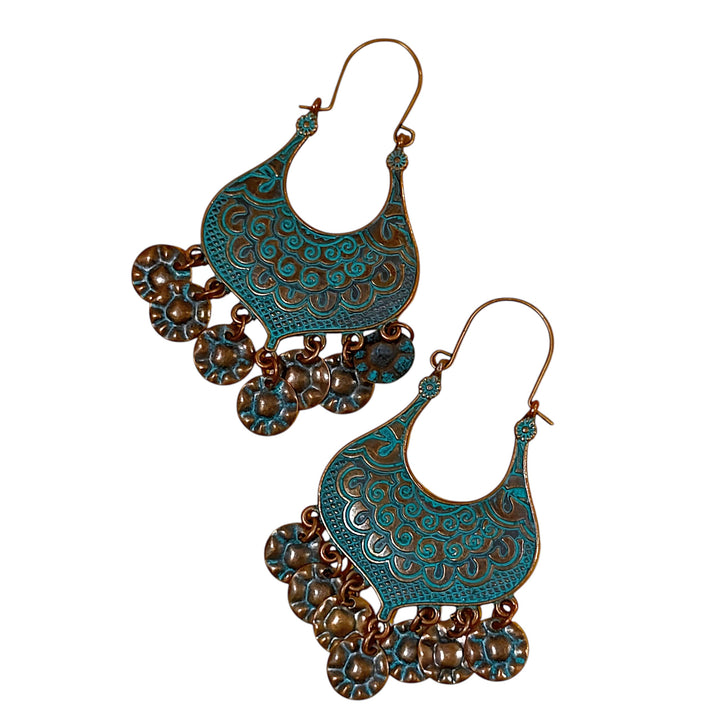 Patina Etched Drop Earrings