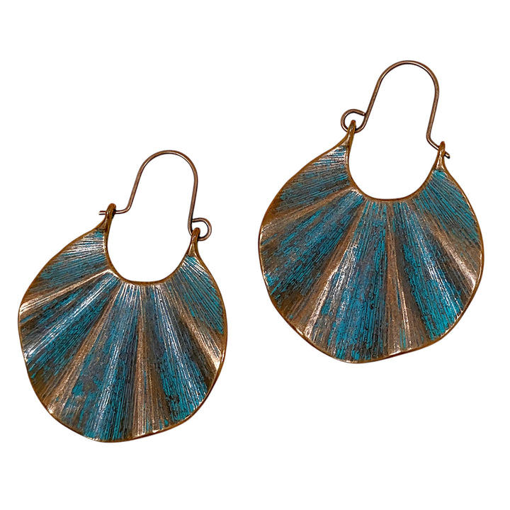 Patina Fan Drop Earrings