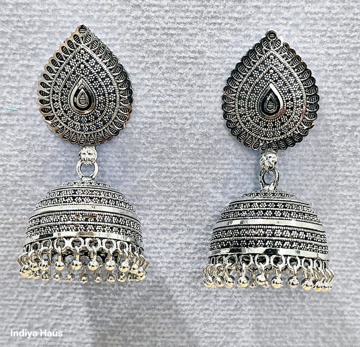 Oxidized Silver Jhumka