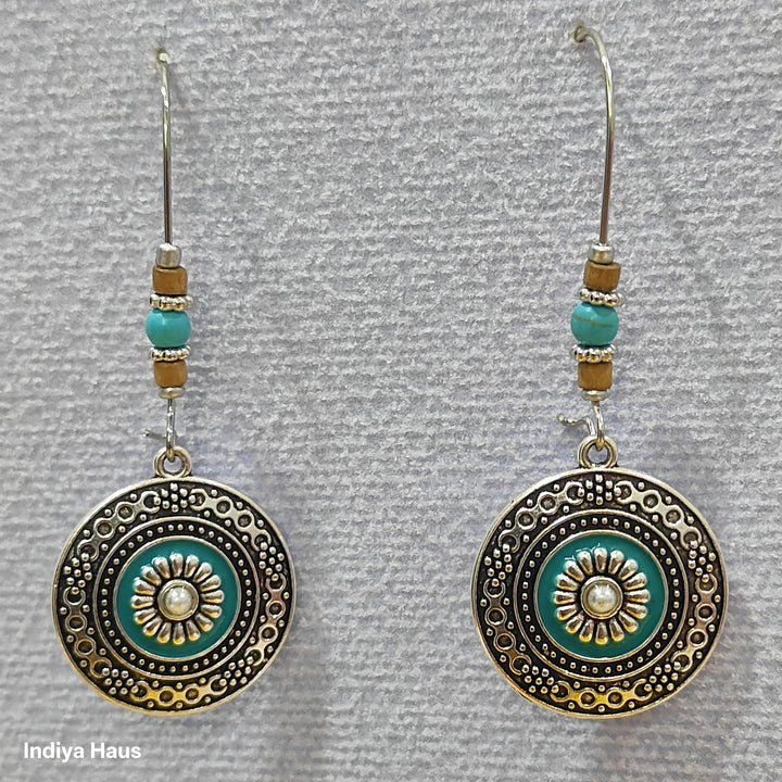 Bohemian Medallion Drop Earrings