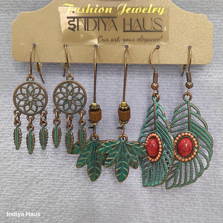 Boho Nature-Inspired Earring Set