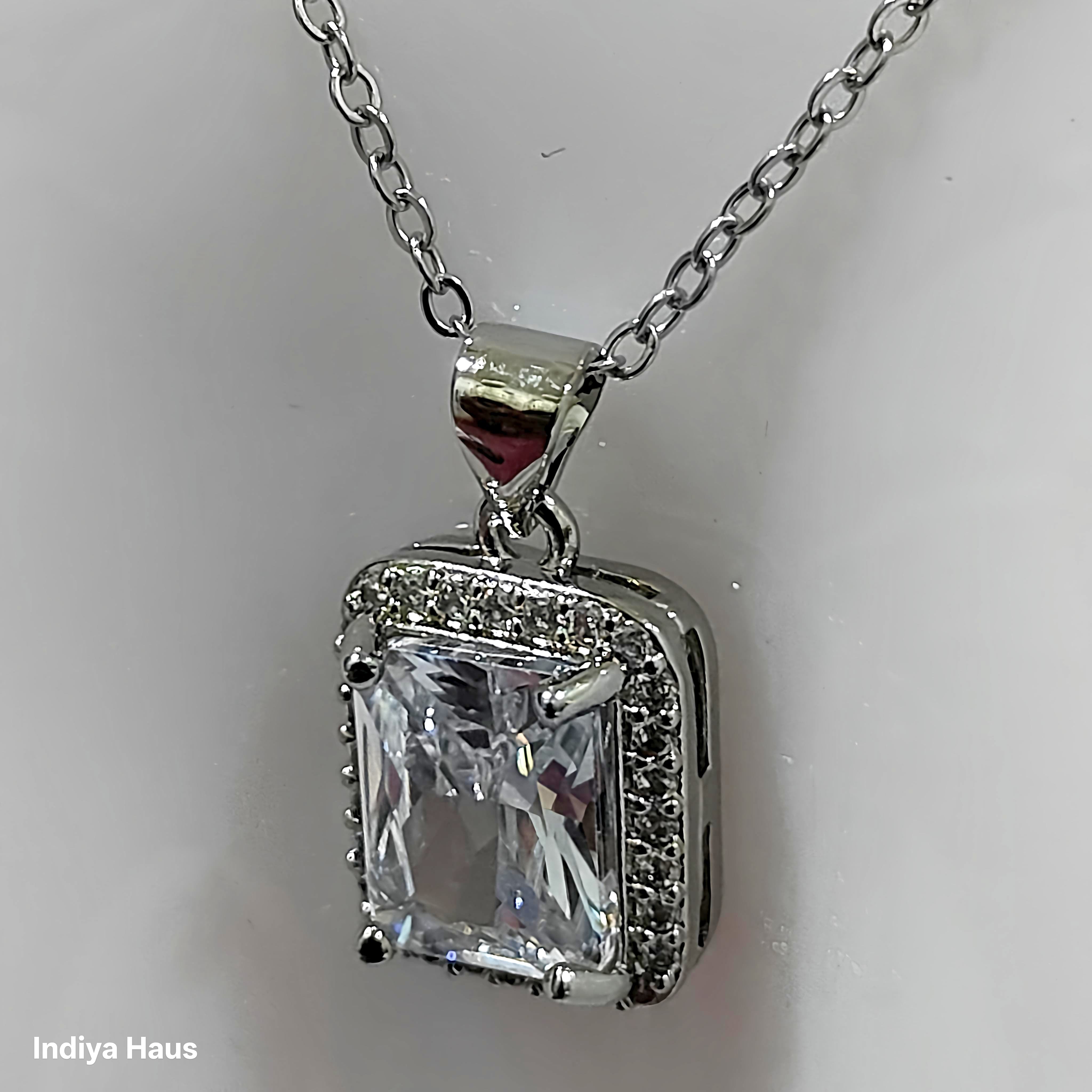 Square  crystal Necklace set
