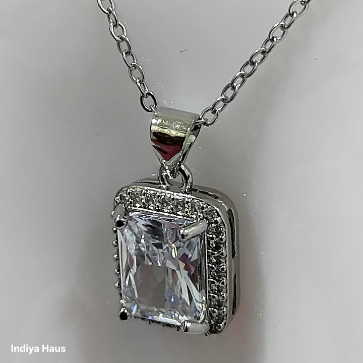 Square  crystal Necklace set