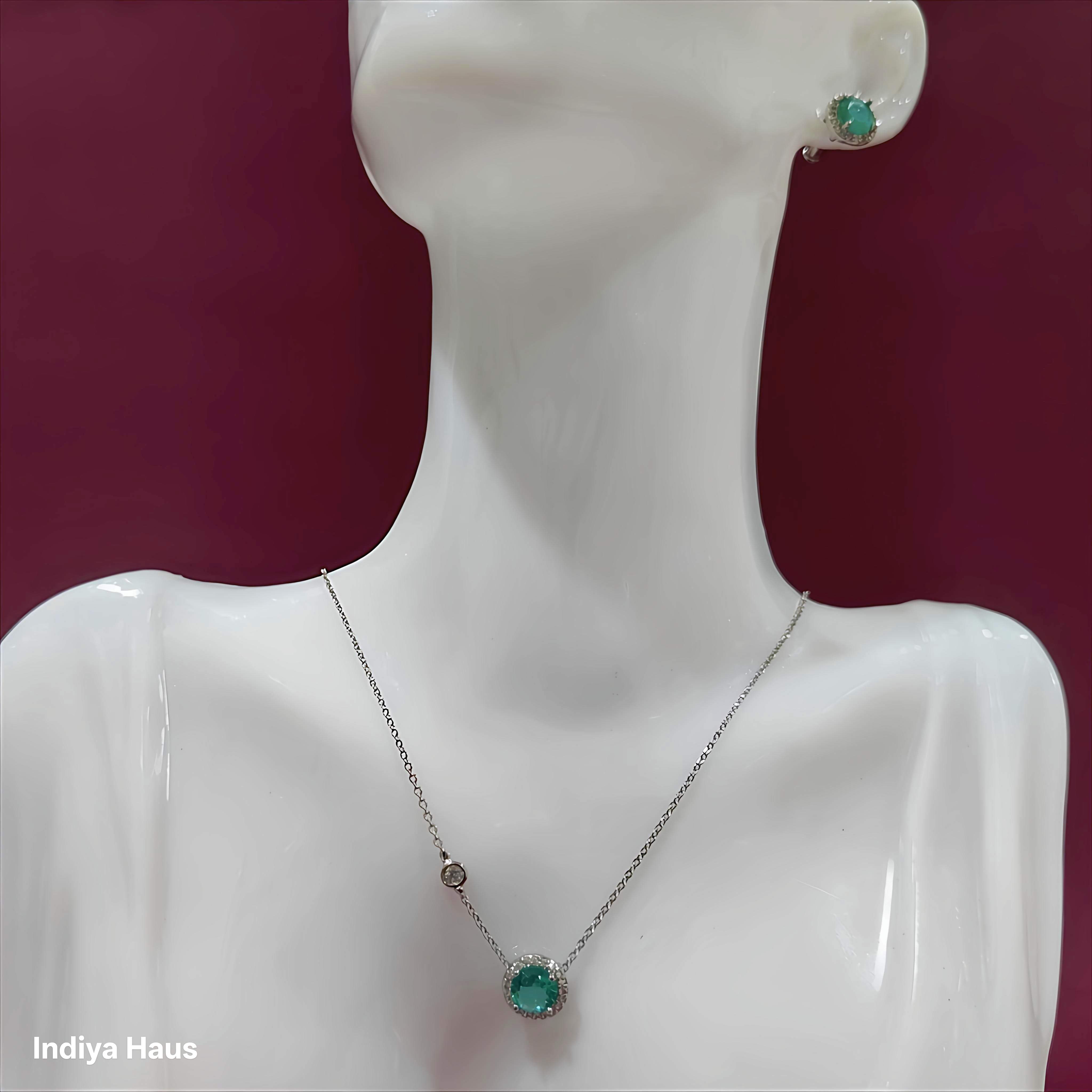 Cabochon Necklace and Earring Set