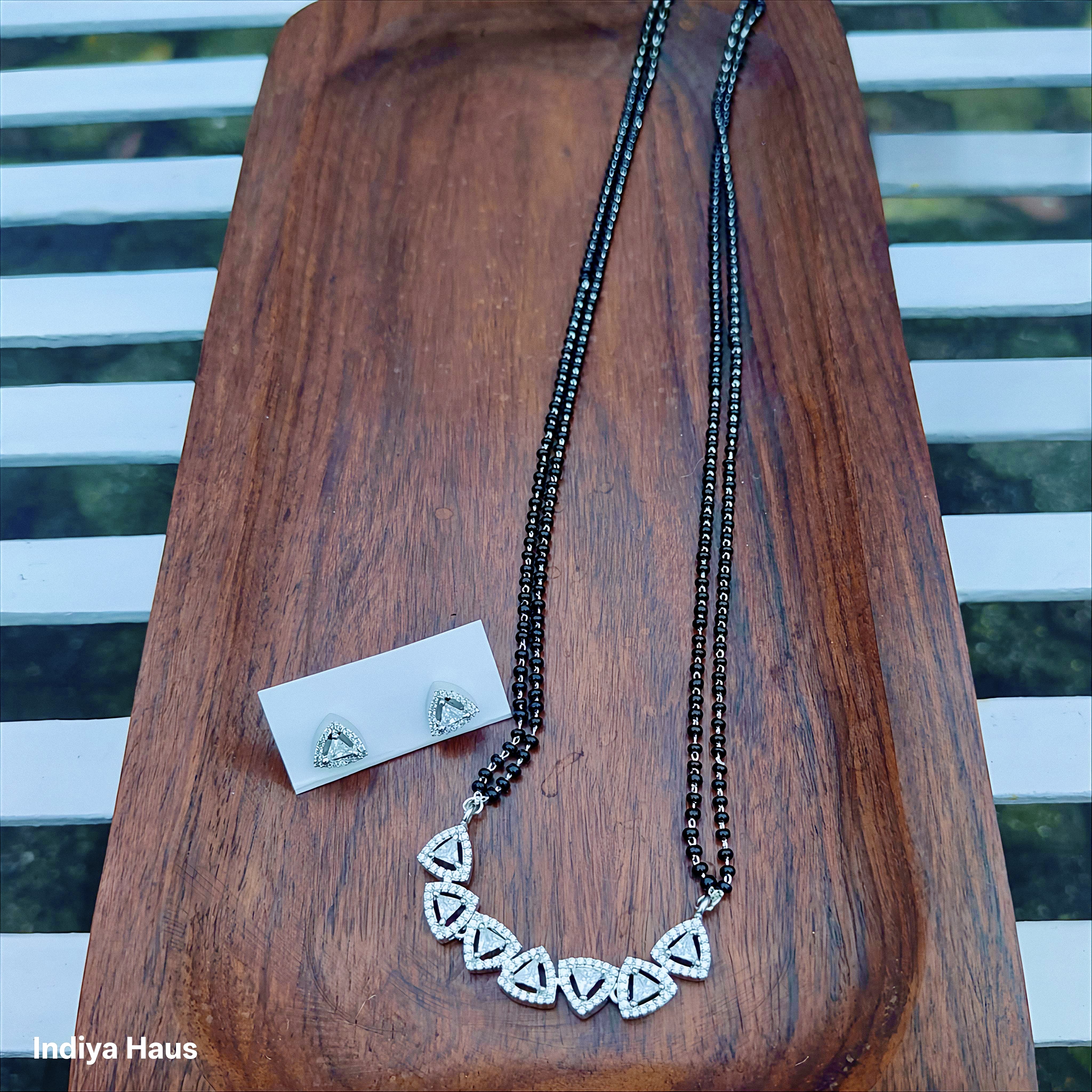 Crystal Geometric Mangalsutra Set