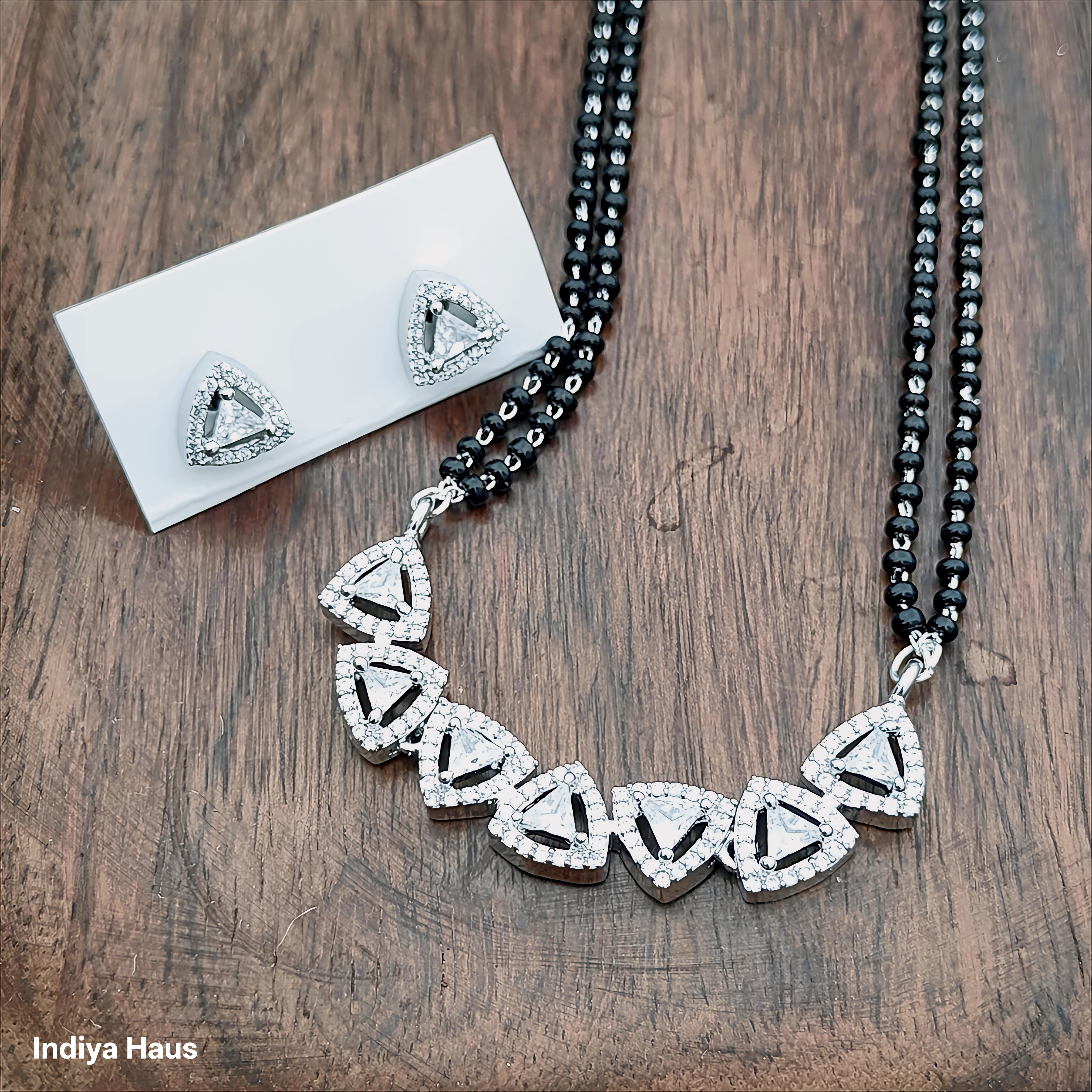 Crystal Geometric Mangalsutra Set