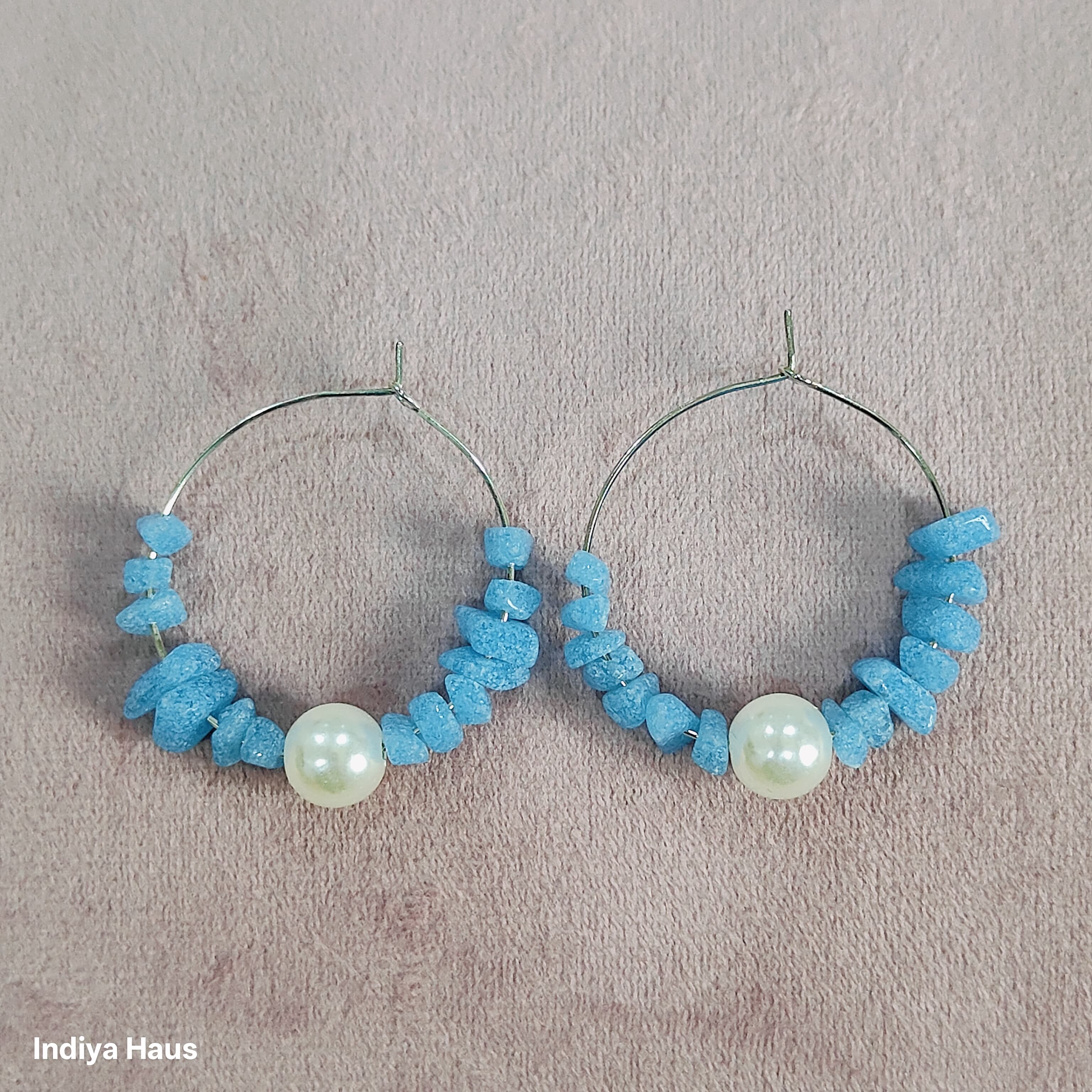Handmade Playful Pearl & Bead Hoops