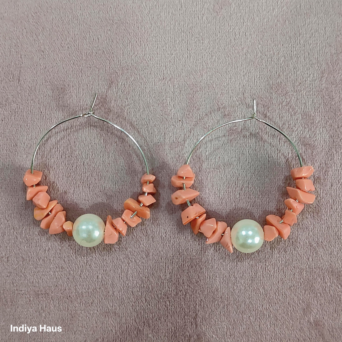 Handmade Playful Pearl & Bead Hoops
