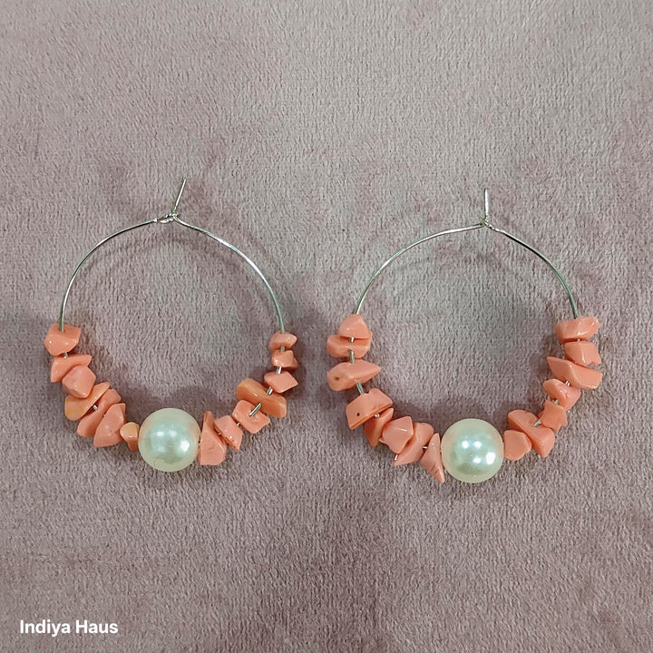 Handmade Playful Pearl & Bead Hoops