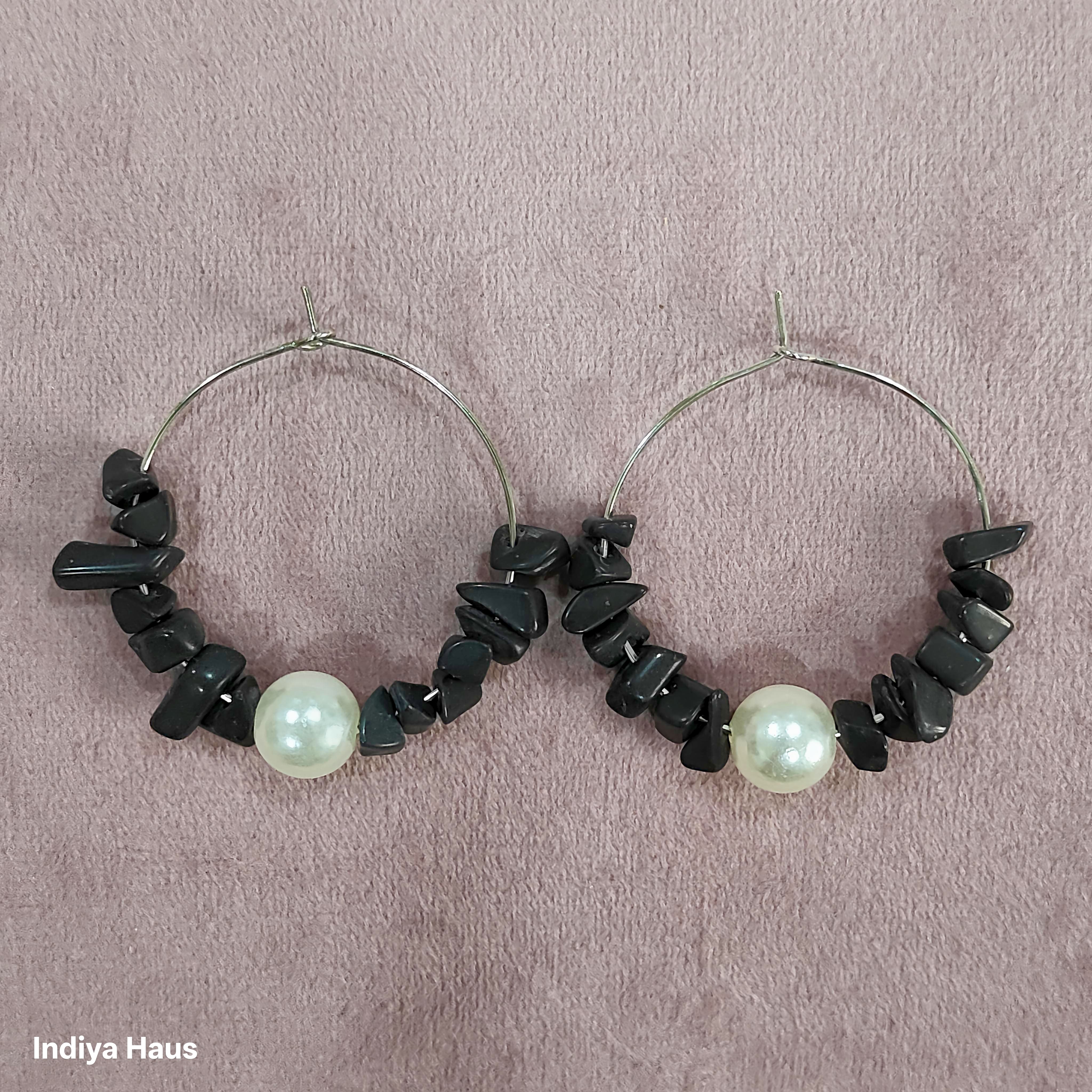 Handmade Playful Pearl & Bead Hoops