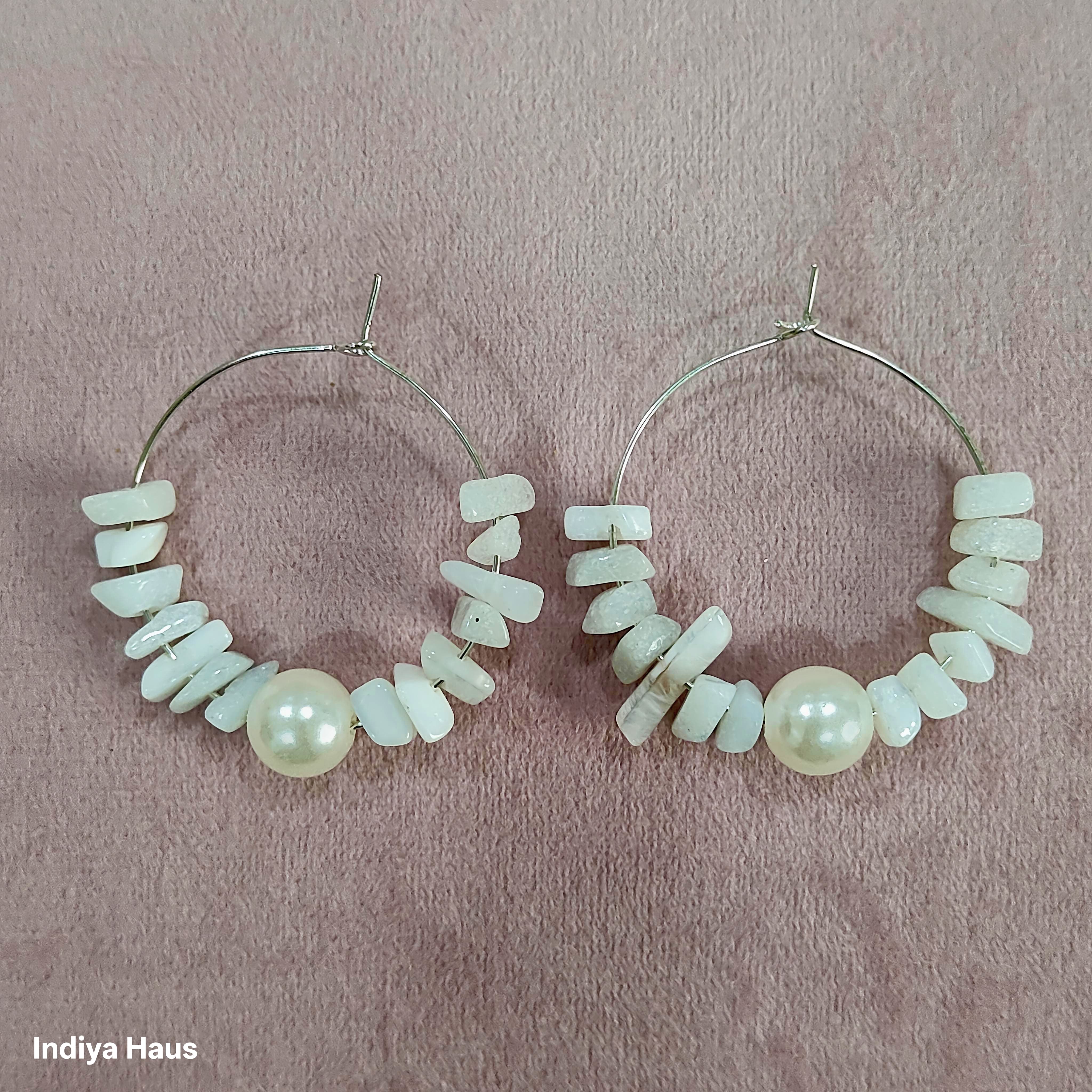 Handmade Playful Pearl & Bead Hoops