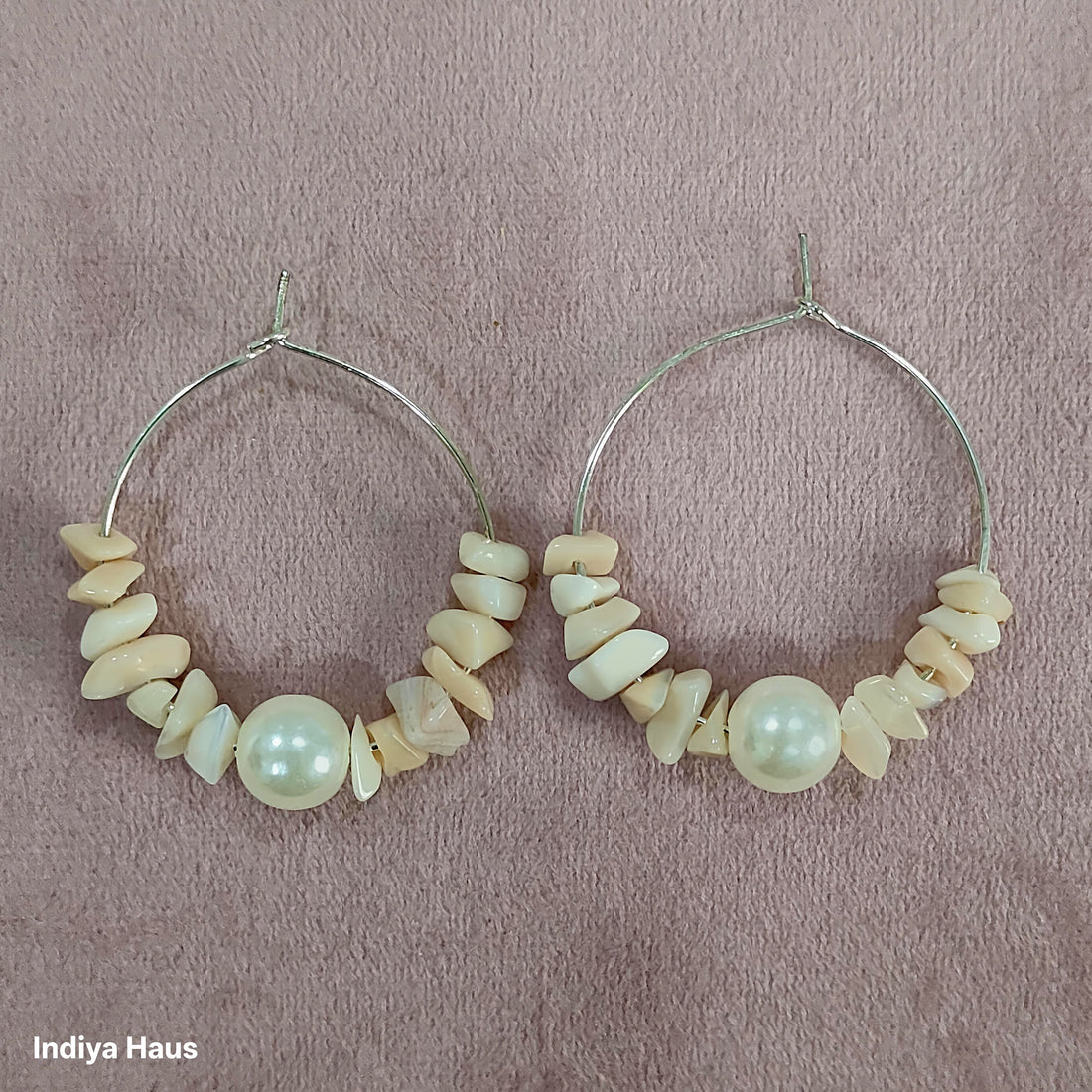 Handmade Playful Pearl & Bead Hoops