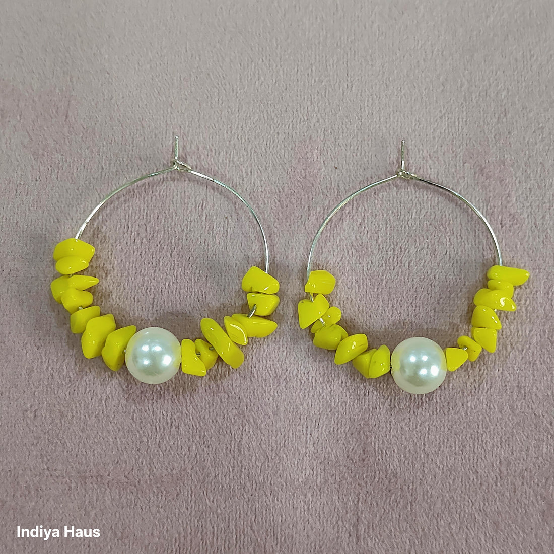 Handmade Playful Pearl & Bead Hoops