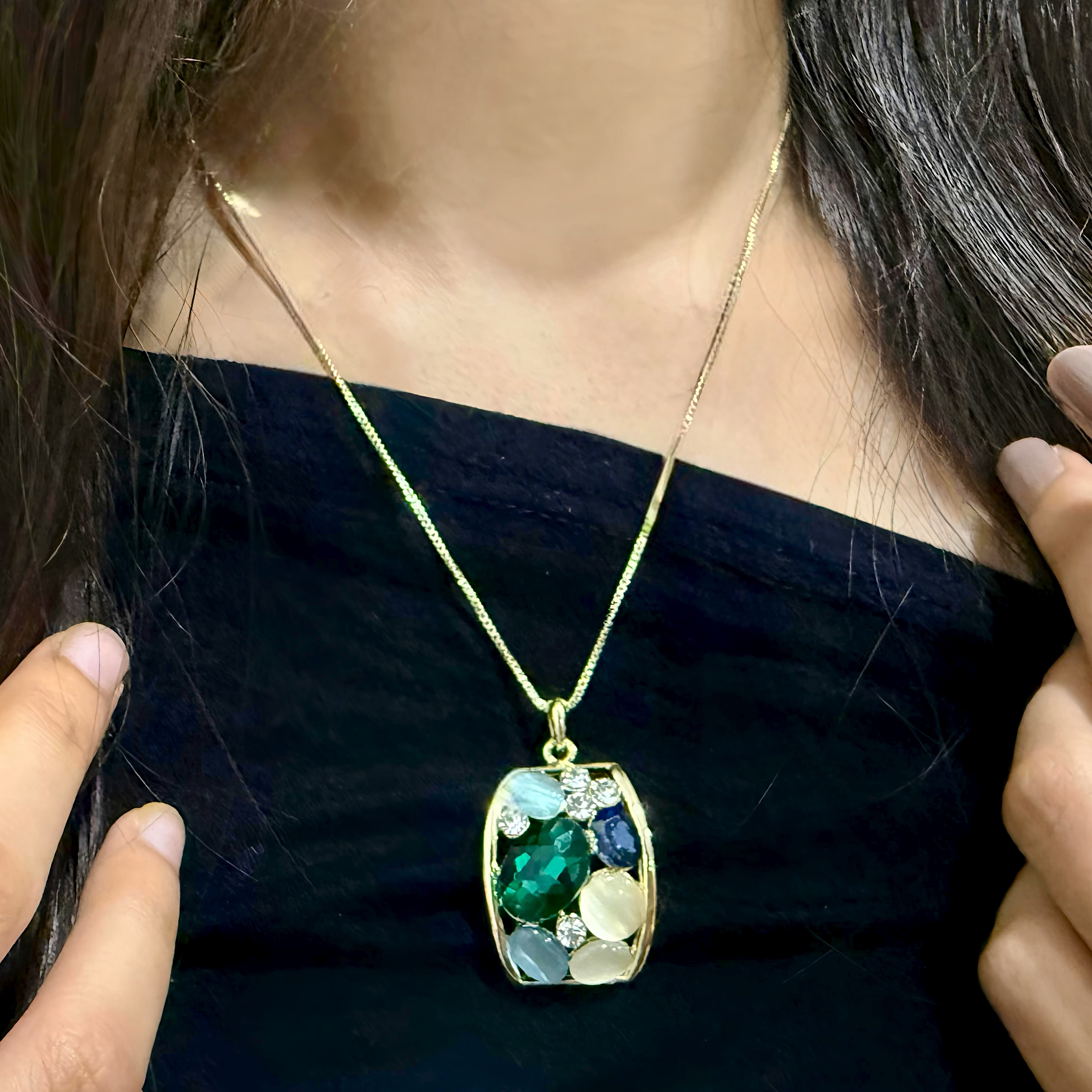 Geometric Gemstone Pendant