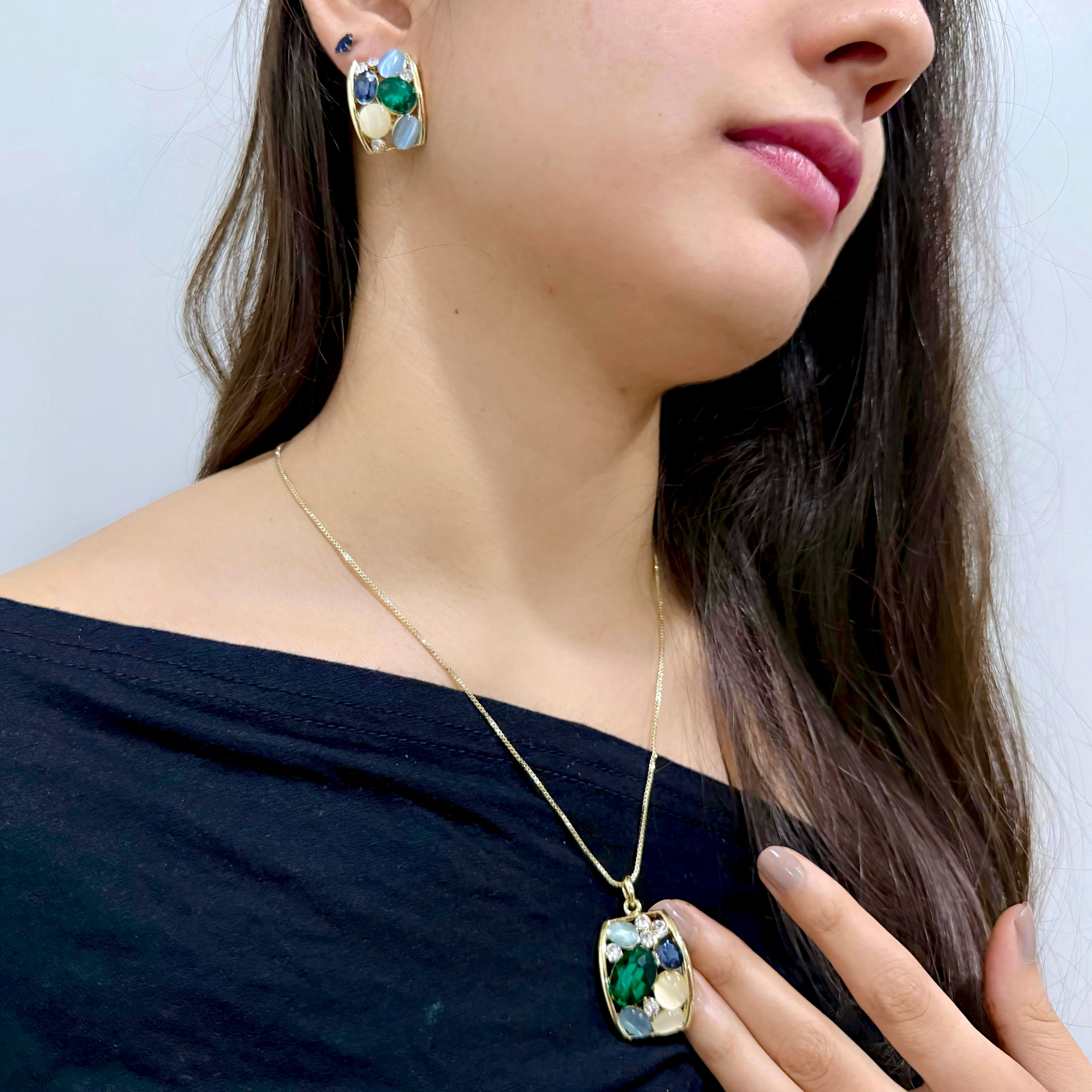 Geometric Gemstone Pendant