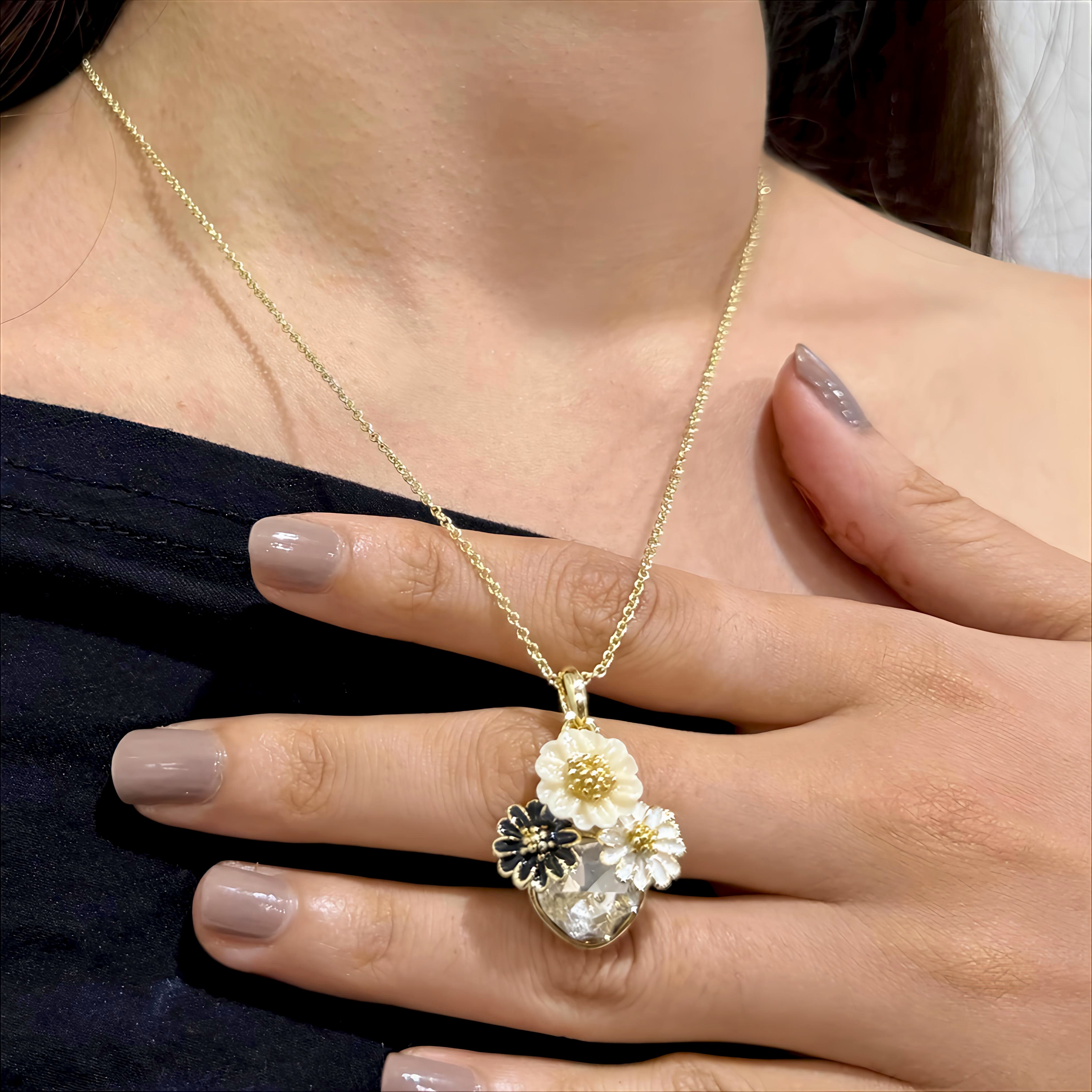 Elegant Floral Crystal Pendant