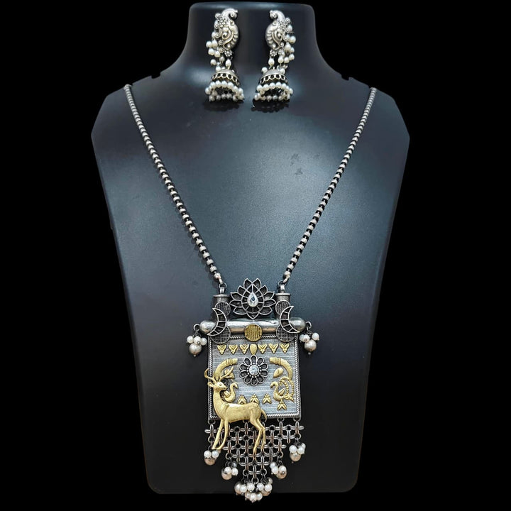 Rustic Deer Oxidized Jewelry Set
