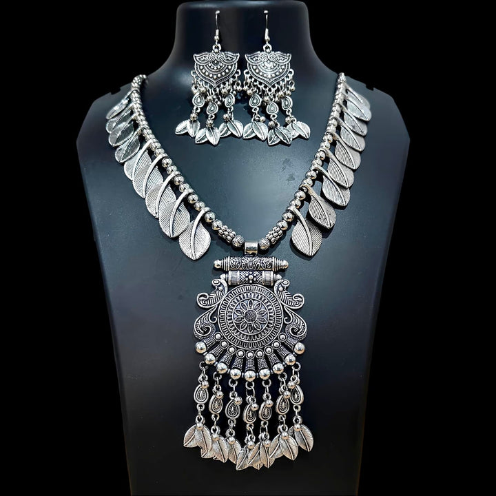 Bohemian German Silver Necklace with Earring Set