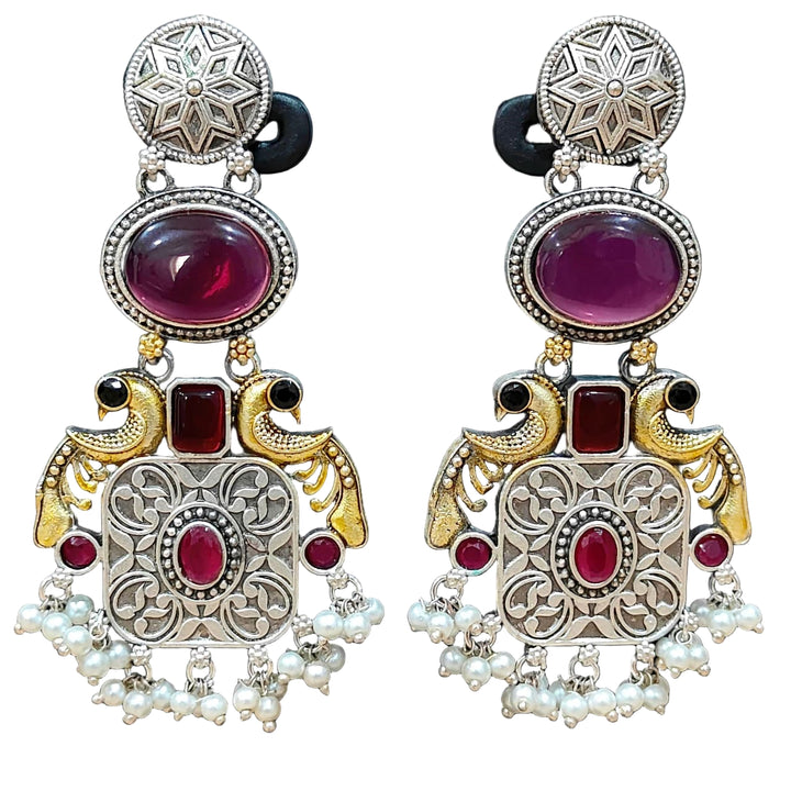 Bold Peacocks and Ruby Stones