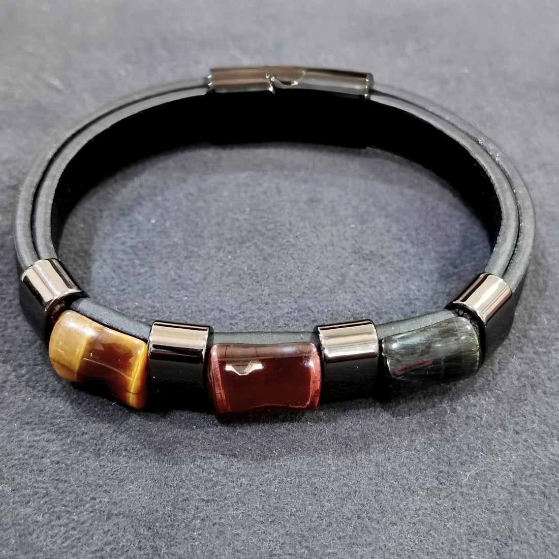 Men’s Stone & Leather Bracelet