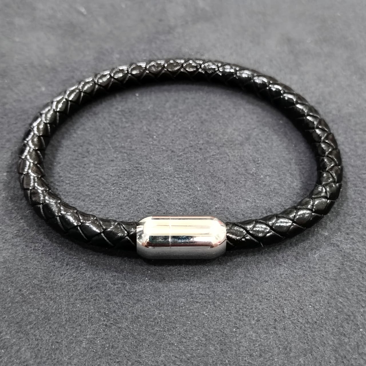 Men’s Braided Black Leather Bracelet