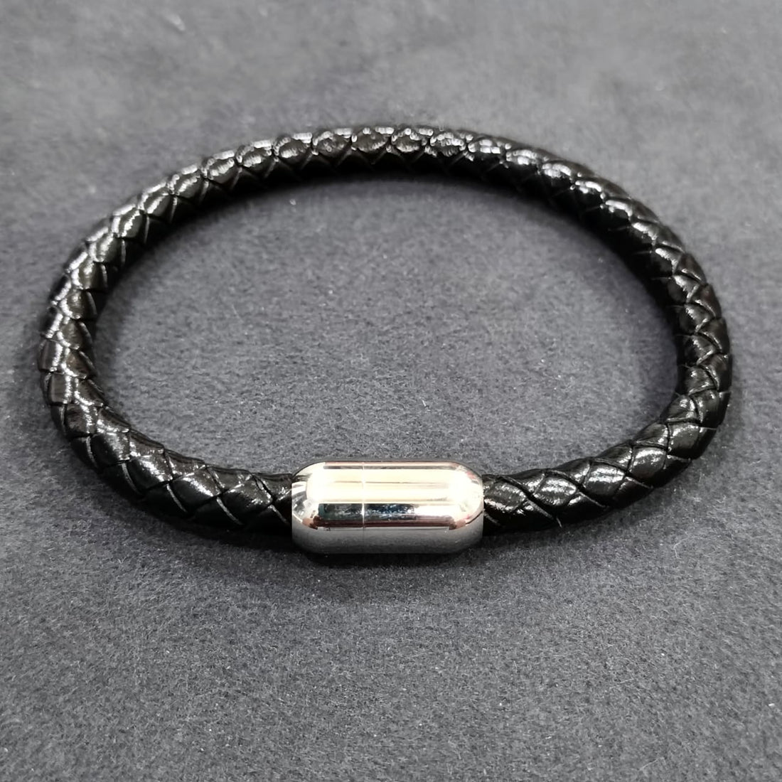 Men’s Braided Black Leather Bracelet