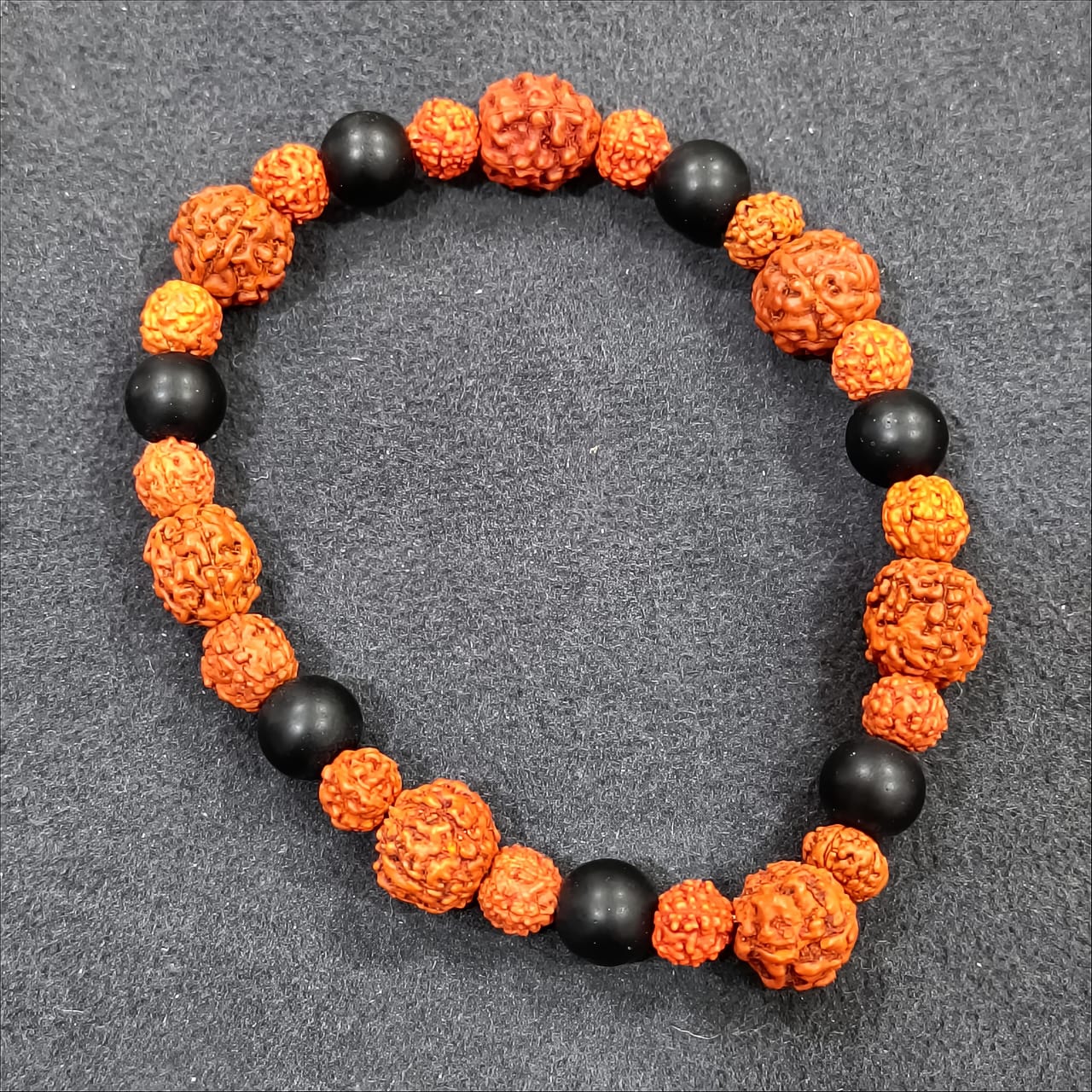 Rudraksha & Black Onyx Meditation Bracelet