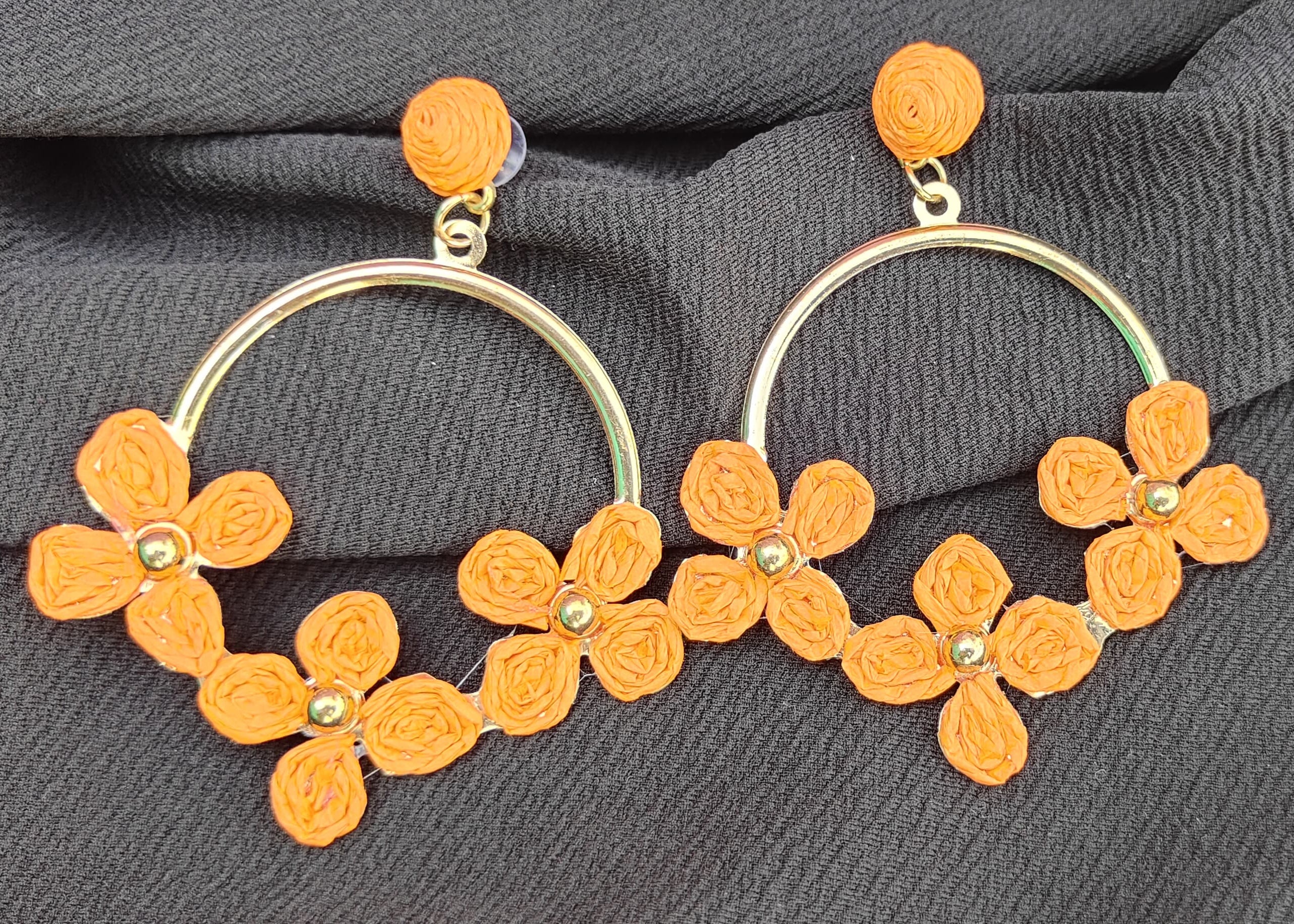 Floral Hoop Earrings