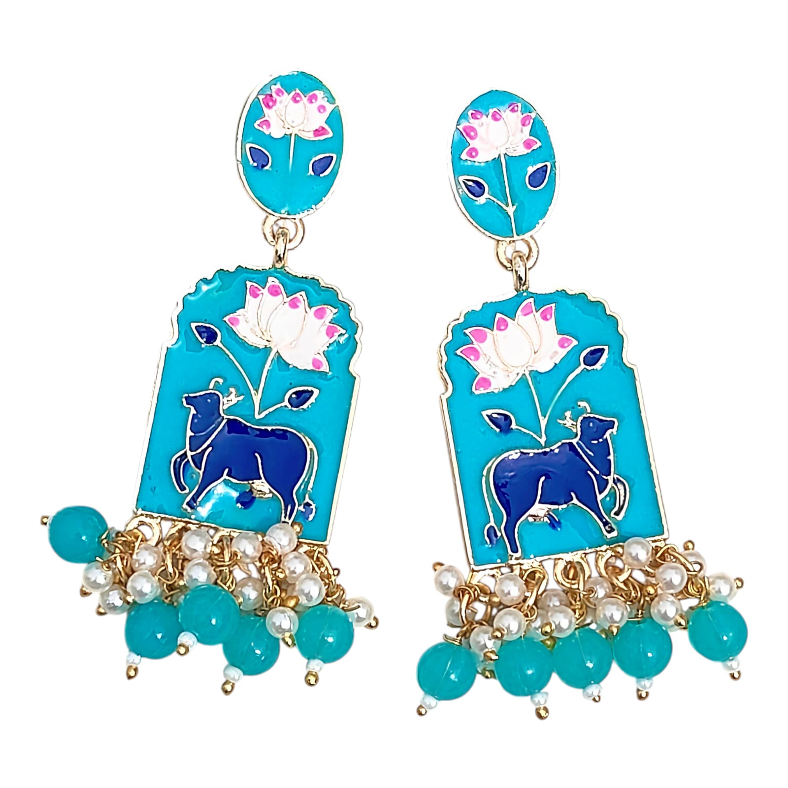 Lotus Cow Minakari Danglers