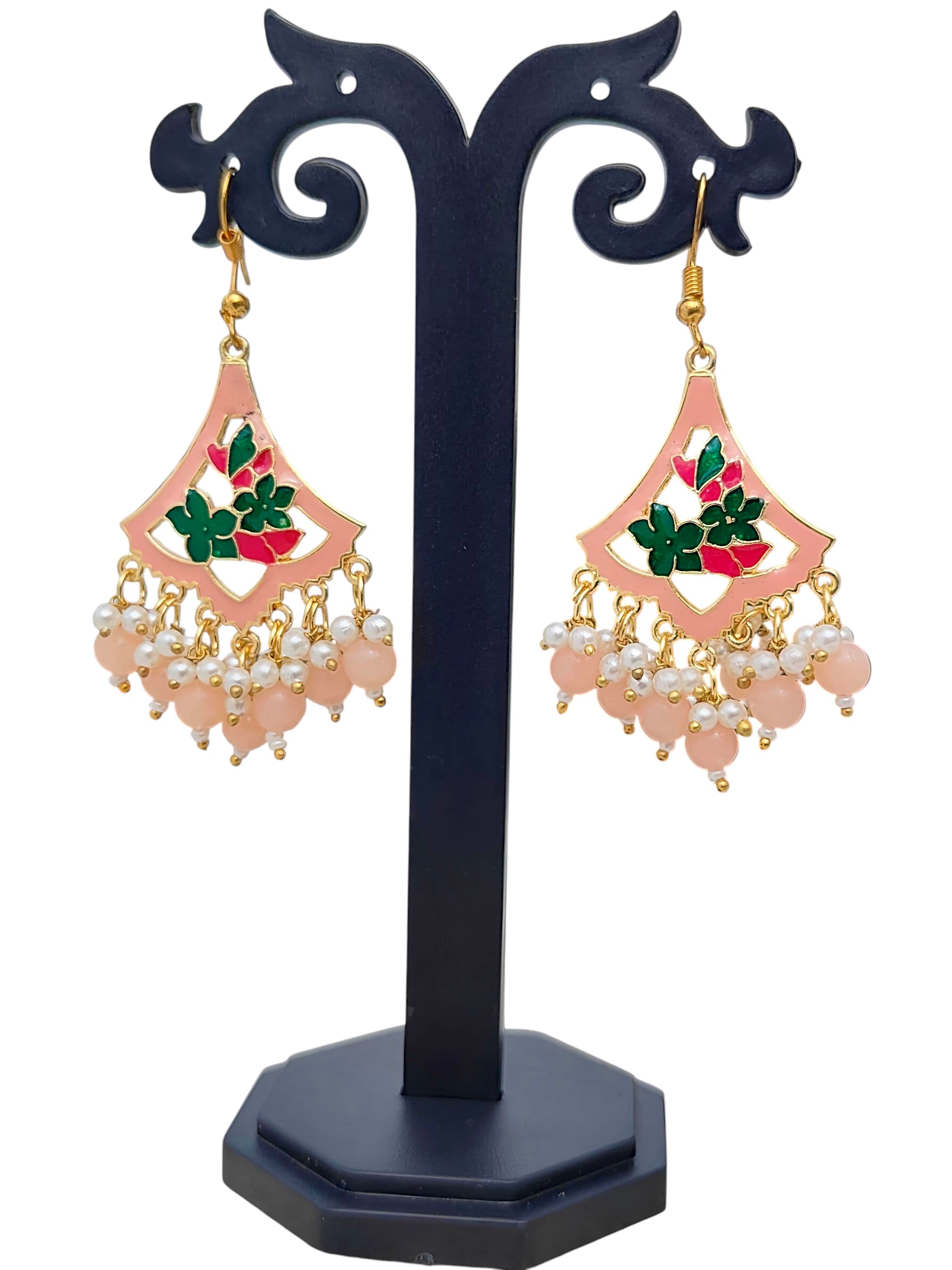 Hand-Painted Minakari Floral Earrings