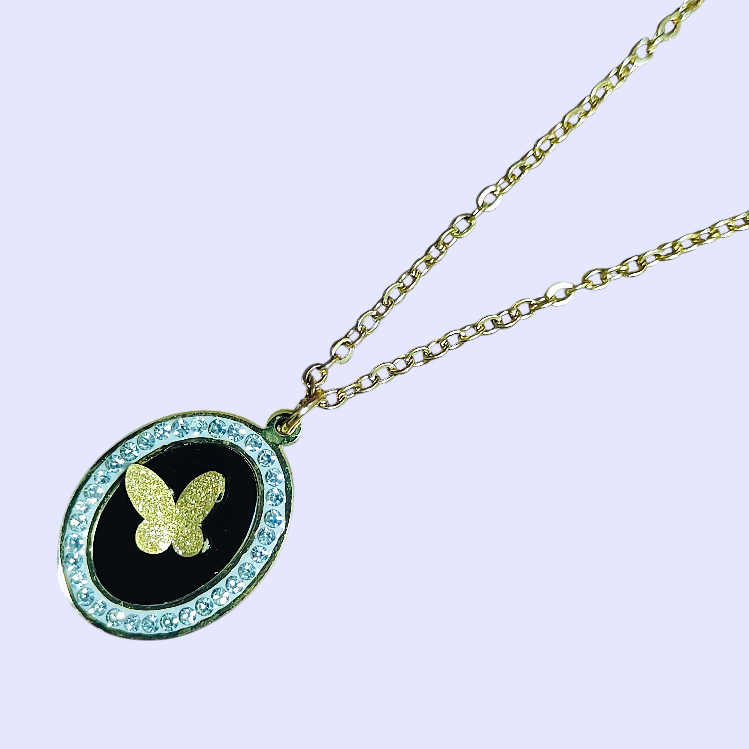 Elegant Butterfly Medallion Necklace