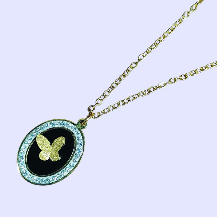 Elegant Butterfly Medallion Necklace