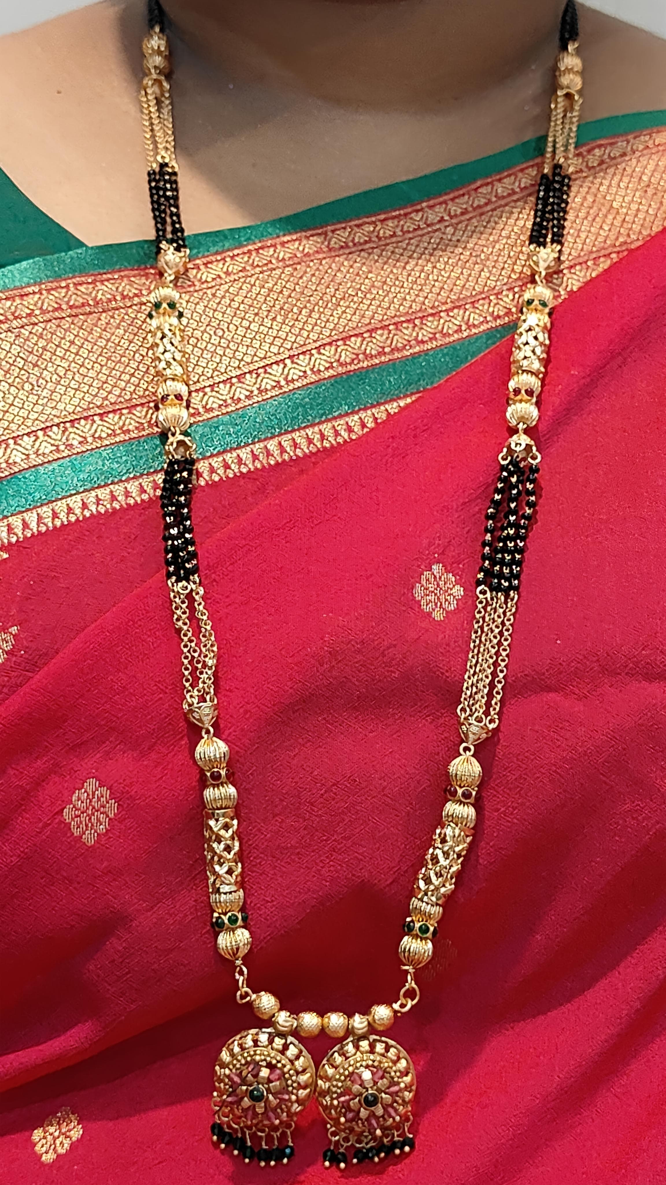 Long Traditional Gold & Bead Mangalsutra