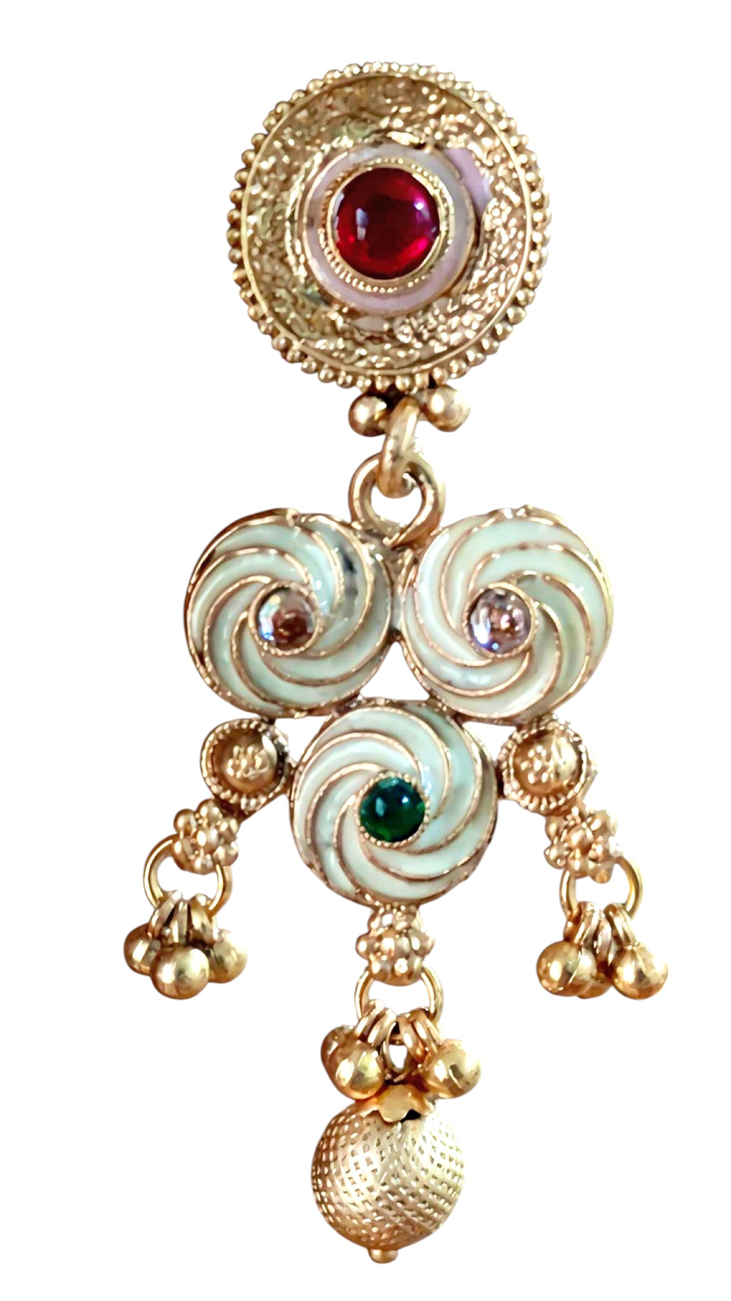 Golden & Meenakari Long Necklace Set