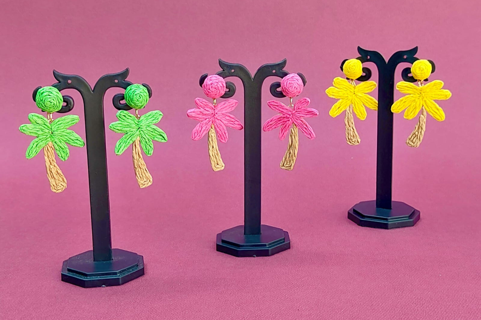 Vibrant Palm Tree Dangler Earrings